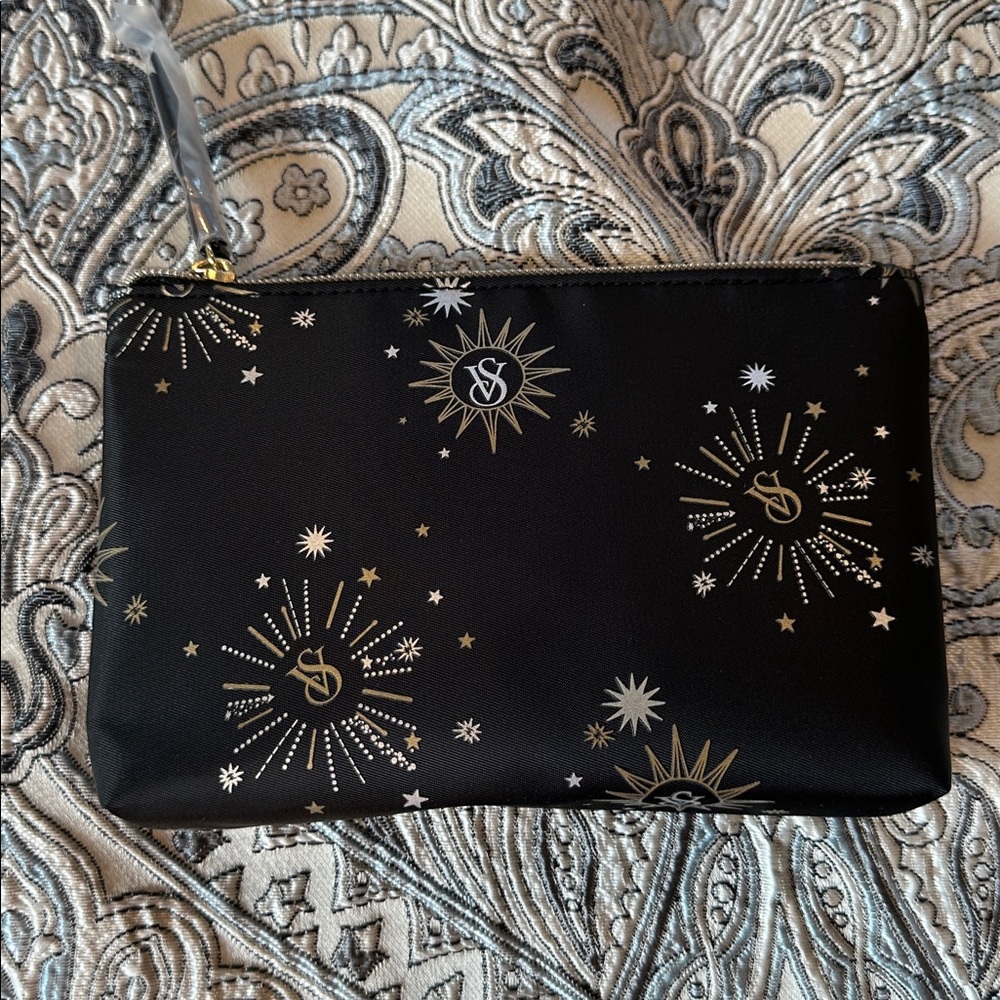 Victoria's Secret Black and Gold Star Cosmetic Bag Set NWT - Picture 4 of 8